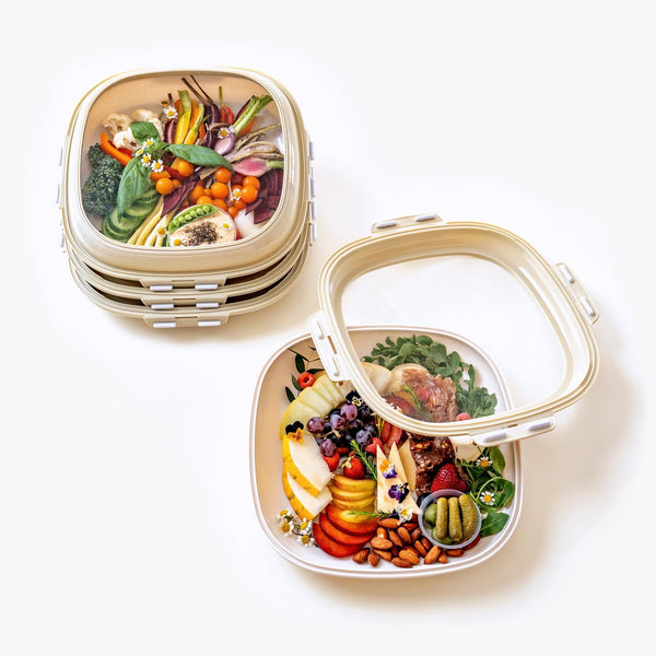 Reversible Stretch Lid Food Containers | BPA-Free, Freezer & Dishwasher Safe