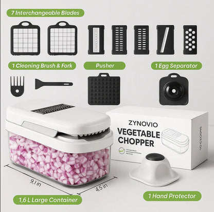 🎁Free Shipping！🔥🥗 15-in-1 Vegetable Chopper- Multifunctional Food Chopper,Professional Onion Chopper with 8 Blades✨