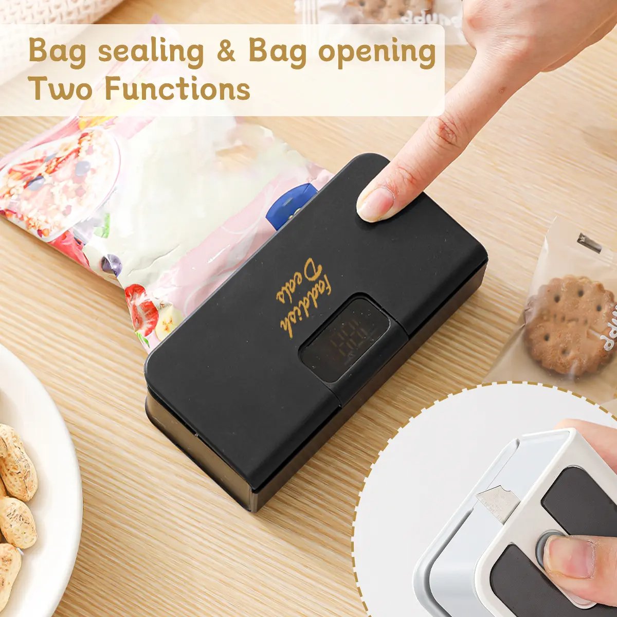 🔋 Portable Power Sealer: USB Rechargeable Mini Heat Sealer for Food Storage