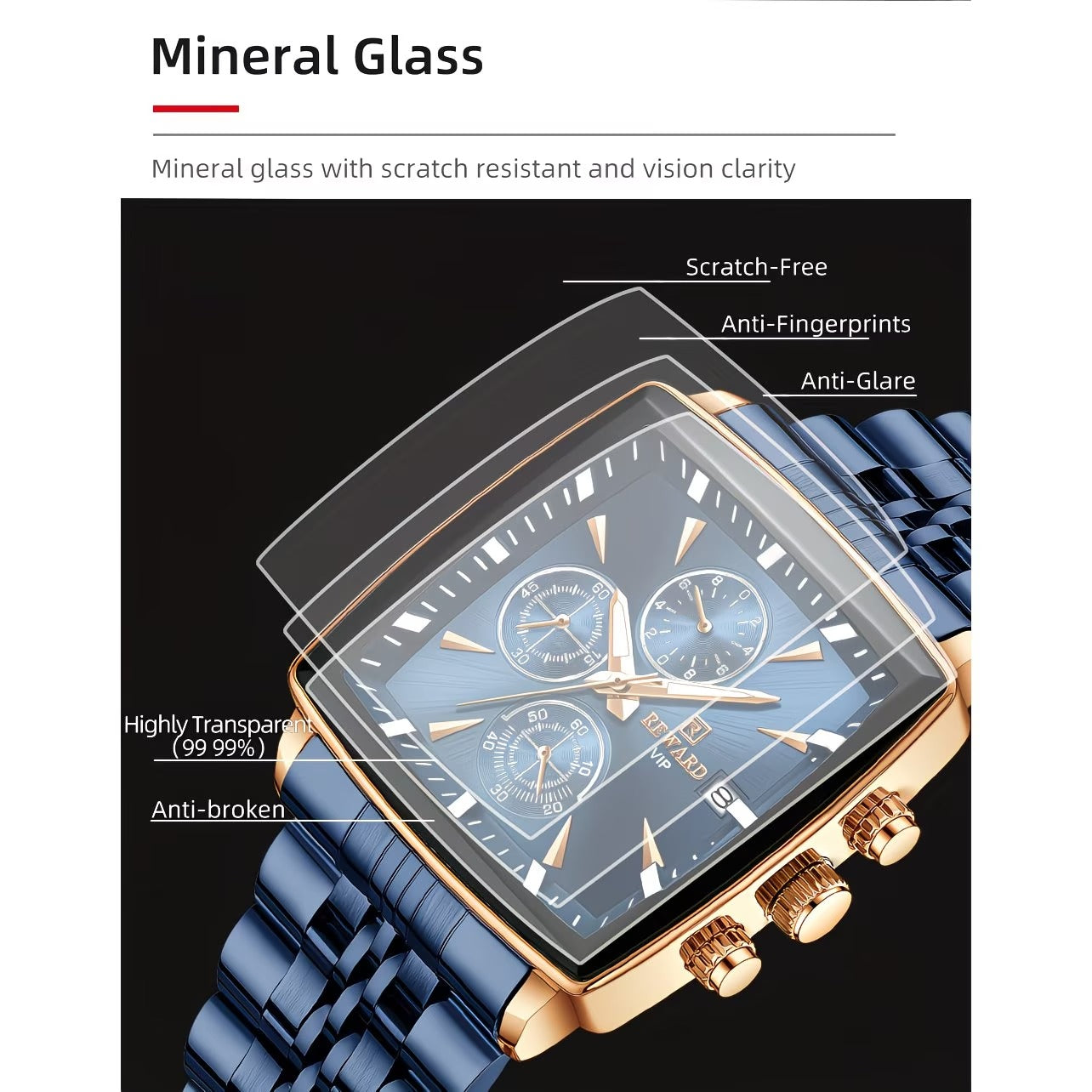 REWARD RD81100M Waterproof Luxury Men's Watch